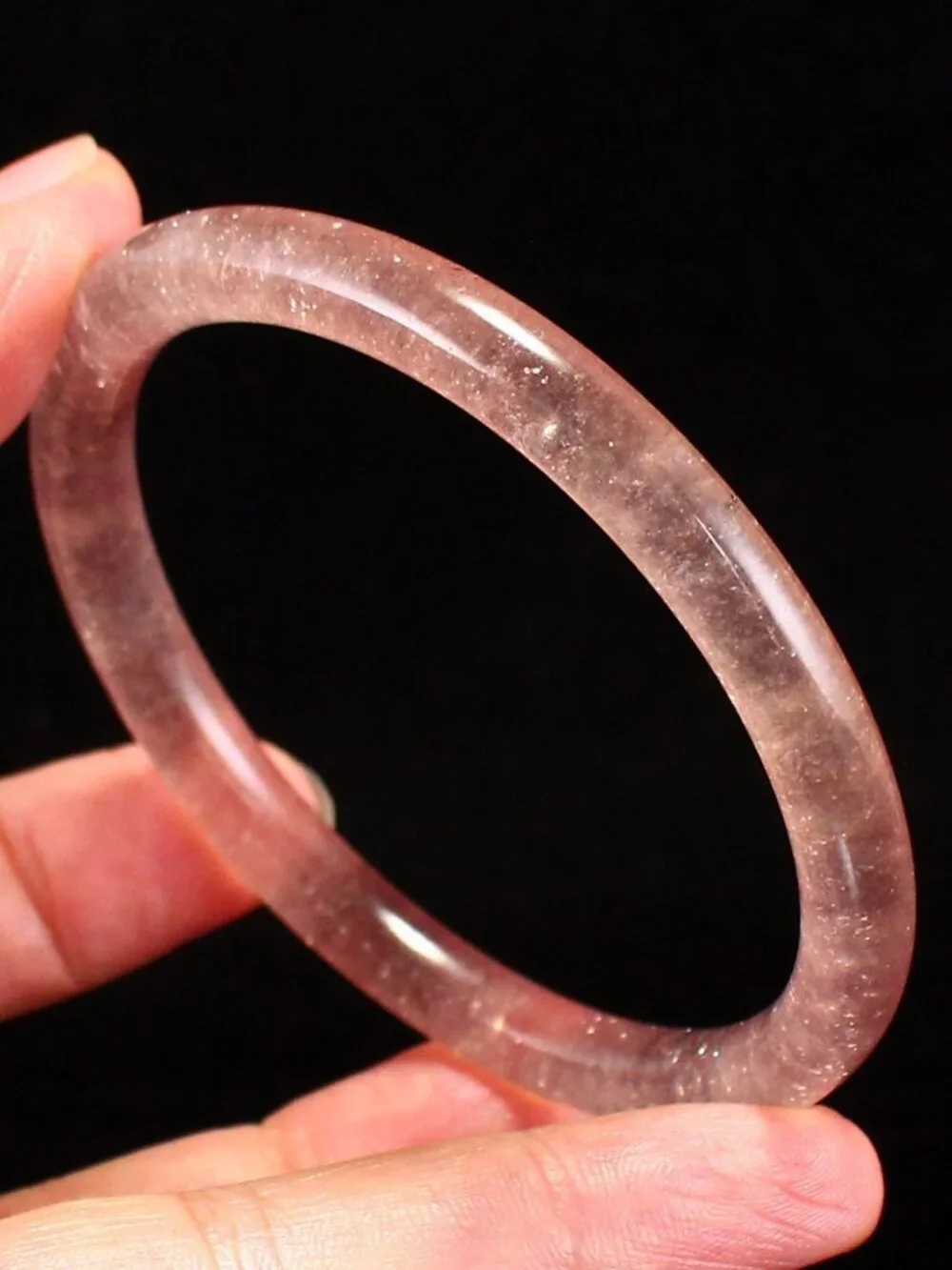 Natural Strawberry Quartz Bangle Bracelet 19.7g 58mm ID Red Quartzite Jade Certi